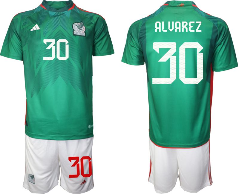 Men 2022 World Cup National Team Mexico home green #30 Soccer Jerseys